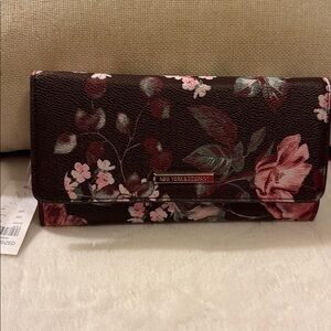 New York & Company Floral Brown Clutch Wallet NWT